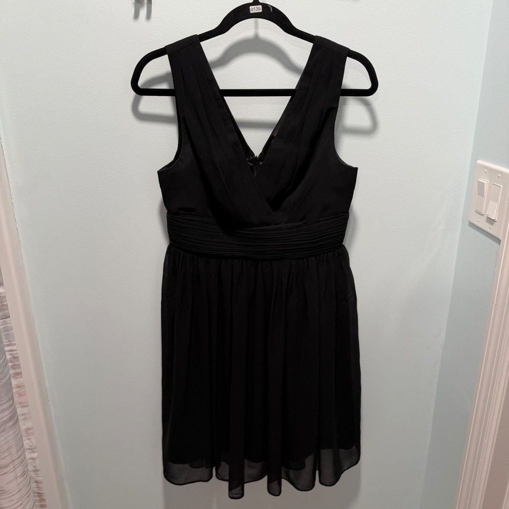 Ever Pretty Cocktail Dress Black Size 8 V-Neck Pleated Empire Waist Formal Event